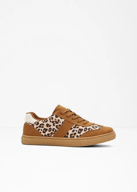 Sneaker im Animal-Look in braun - bonprix