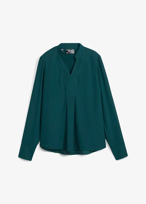 Chiffonbluse in A-Linie in grün von vorne - bonprix
