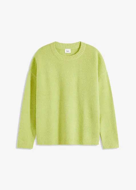 Oversize Strickpullover in grün von vorne - bonprix
