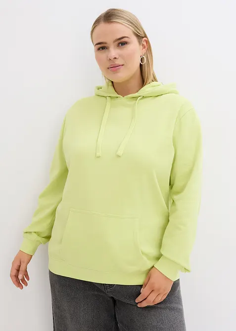 Hoodie in grün von vorne (im Anschnitt) - bonprix