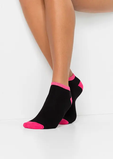 Sneaker Socken Wochentage (8er Pack) mit Bio-Baumwolle in schwarz von vorne (Detailaufnahme) - bonprix