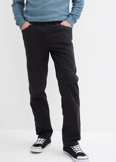 Regular Fit Schlupfhose, Straight (2er Pack) in schwarz von vorne - bonprix