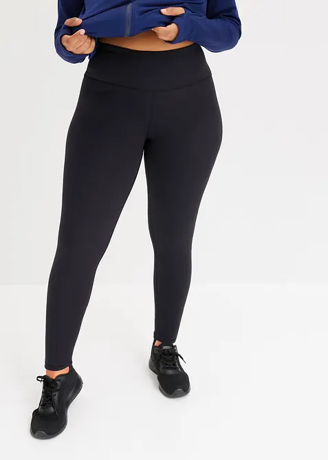 Ultra-leichte Sport-Leggings mit Komfortbund in schwarz von vorne - bonprix