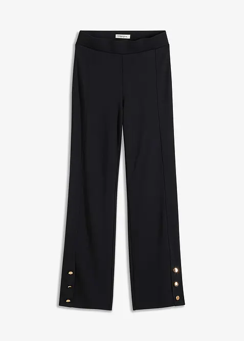 Jersey-Hose aus Punto di Roma in schwarz von vorne - bonprix