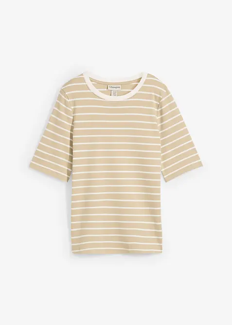 T-Shirt aus schwerer Bio-Baumwolle in grün von vorne - bonprix
