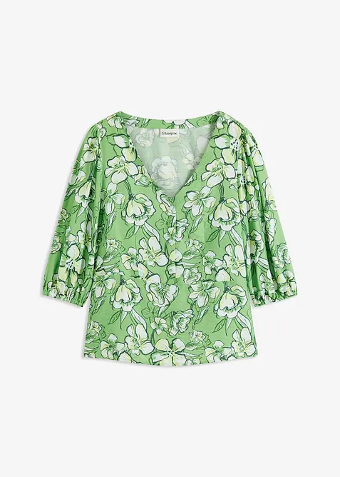 Bluse aus feinem Viskose-Mix in grün von vorne - bonprix
