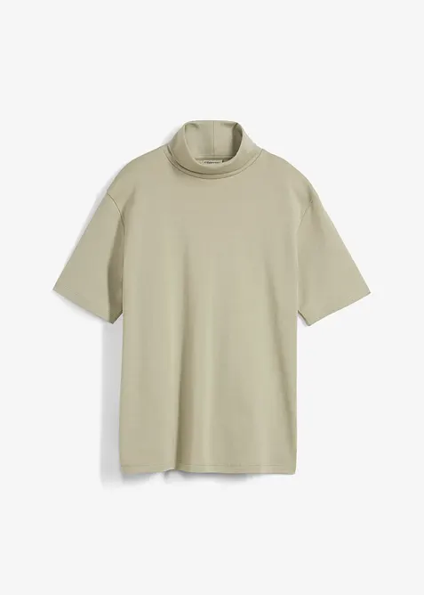 Rollkragenshirt aus reiner Bio-Baumwolle in grün von vorne - bonprix