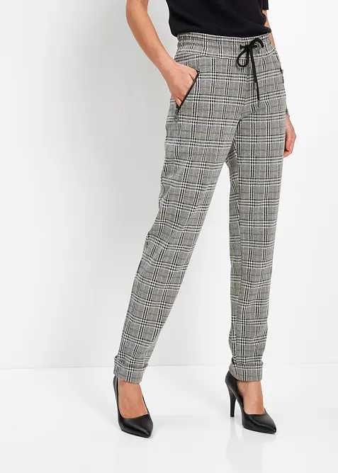 Schlupfhose aus Jacquard in weiß von vorne - bonprix