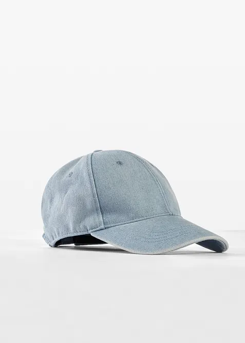 Cap aus 100% Baumwolle in blau von vorne - bonprix