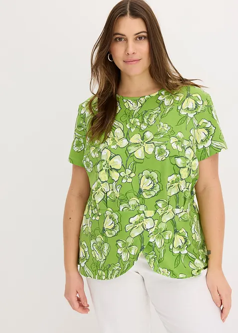 T-Shirt in grün von vorne (im Anschnitt) - bonprix