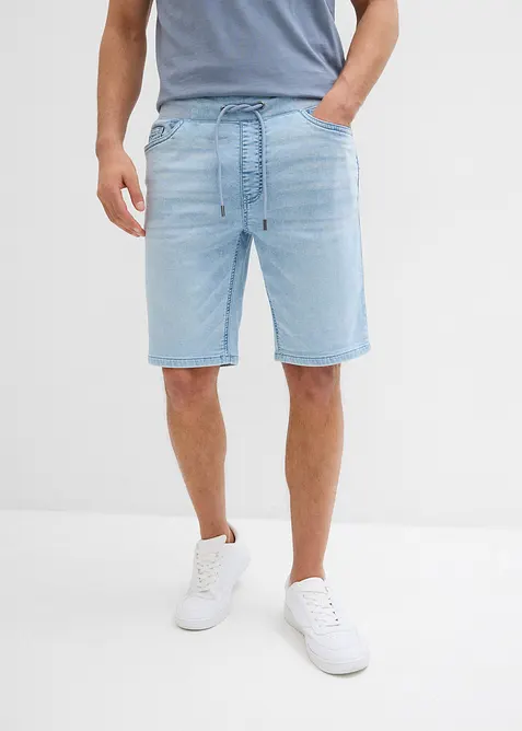 Schlupf Jeans-Bermuda, Regular Fit in blau von vorne - bonprix
