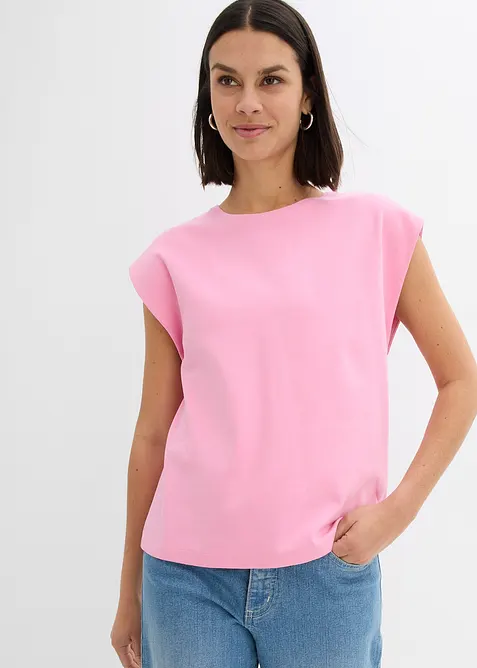 Shirt aus reiner Bio-Baumwolle in rosa von vorne (im Anschnitt) - bonprix