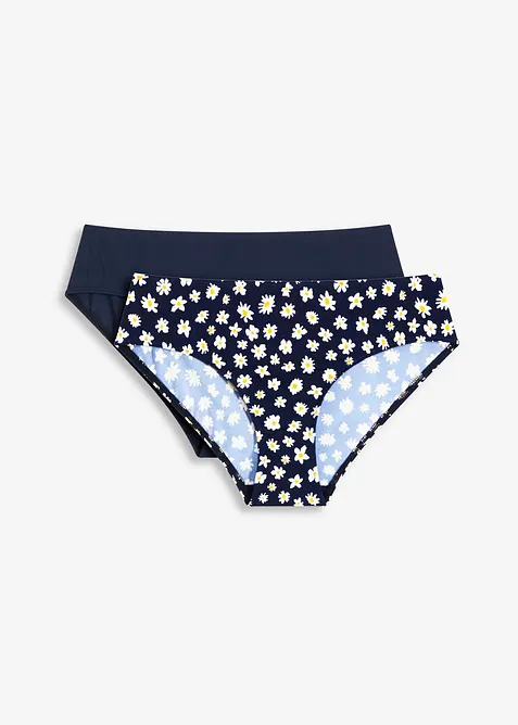 Bikinihose (2er Pack) in blau von vorne - bonprix