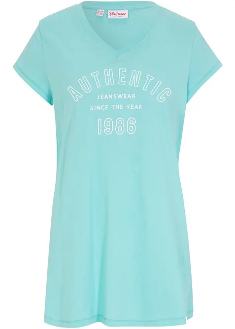 Longshirt aus reiner Bio-Baumwolle in grün von vorne - bonprix