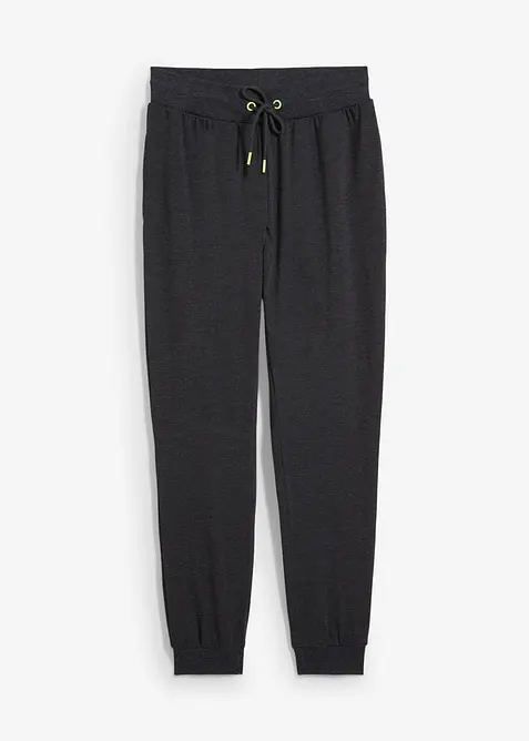 Jogginghose mit elastischen Bund in schwarz von vorne - bonprix