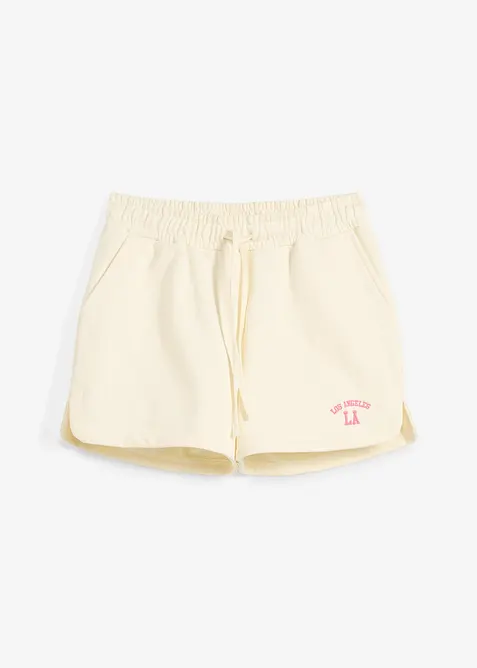 Sweat-Shorts aus reiner Bio-Baumwolle in weiß von vorne - bonprix