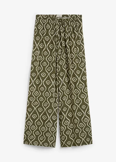 Schlupfhose aus fließender Viskose in grün von vorne - bonprix
