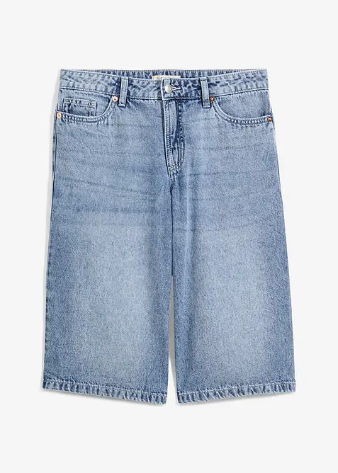 Jeans-Bermuda Mid Waist in blau von vorne - bonprix
