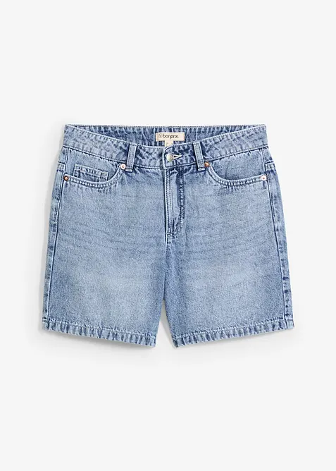 Jeans-Shorts Mid Waist in blau von vorne - bonprix