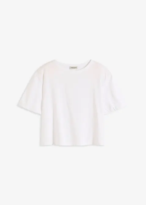 Oversize-Shirt aus reiner Bio-Baumwolle in weiß von vorne - bonprix