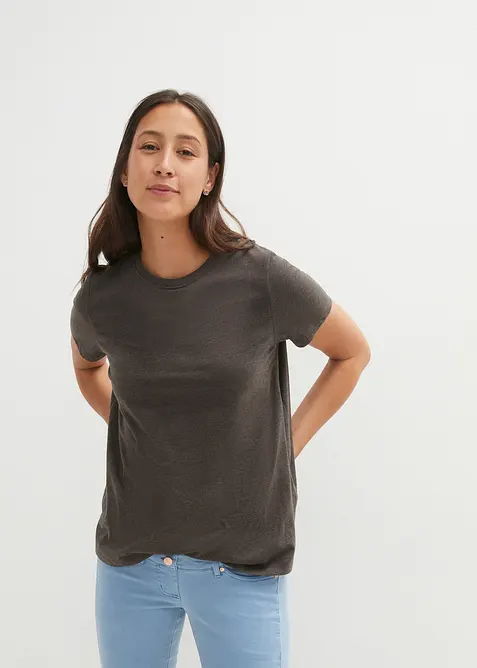 2-in-1 Umstands- und Stillshirts aus Bio-Baumwolle (2er-Pack) in grau von vorne (im Anschnitt) - bonprix