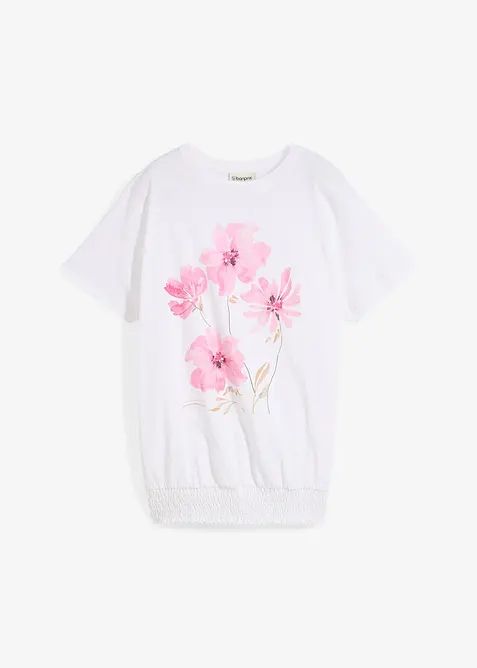 Shirt aus Bio-Baumwolle in weiß von vorne - bonprix