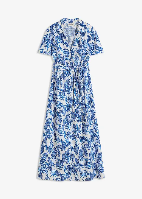 bedrucktes Maxikleid aus fließender Viskose in weiß von vorne - bonprix