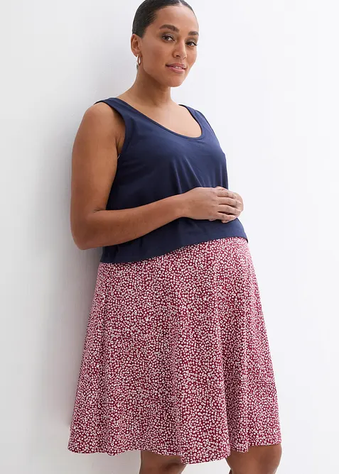 2-in-1 Umstands- und Stillkleid aus Bio-Baumwolljersey in blau von vorne (Totalaufnahme) - bonprix