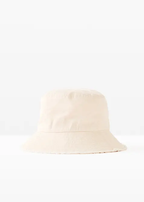 Fischerhut aus Baumwolle in beige von vorne - bonprix