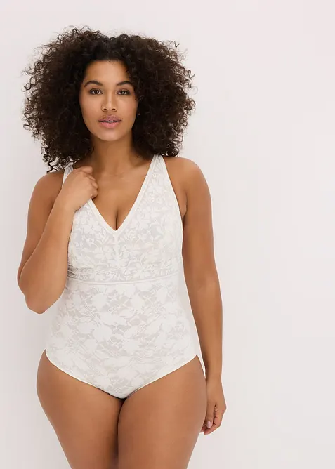 Medium Shape Body mit Spitze in weiß von vorne (Totalaufnahme) - bonprix