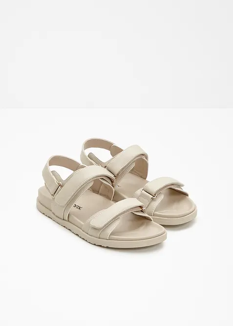 Sandalen mit leicht geformtem Fußbett in beige - bonprix