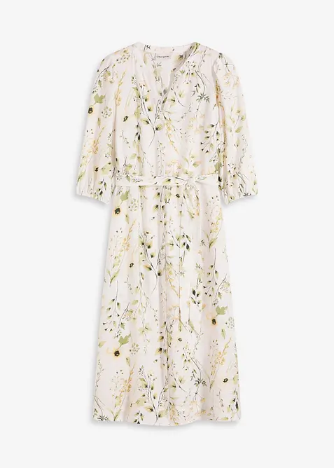 Blusenkleid aus Viskose-Mix in weiß von vorne - bonprix