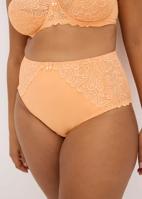 Formslip mit zarter Spitze in orange von vorne - bonprix