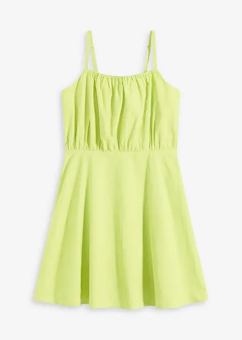 Minikleid aus reiner Bio-Baumwolle in gelb von vorne - bonprix