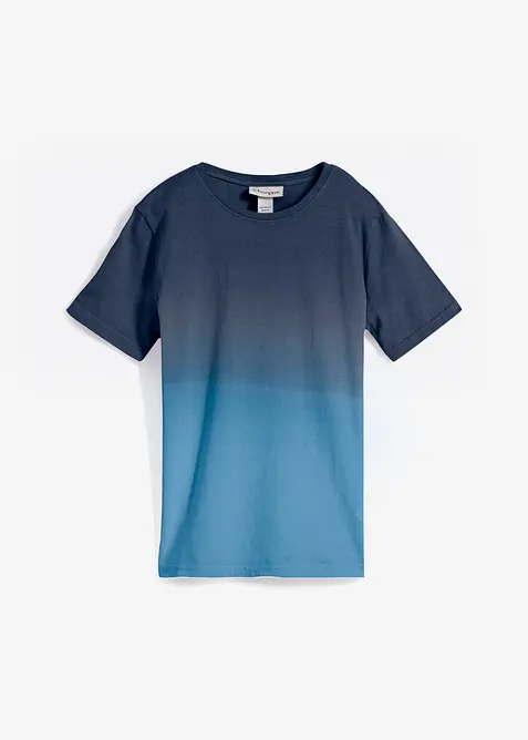 T-Shirt aus reiner Baumwolle in blau von vorne - bonprix