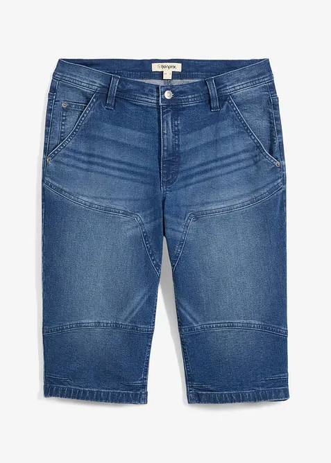 Long-Jeans-Bermuda, Regular Fit in blau von vorne - bonprix