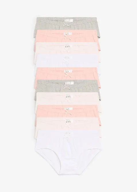 Hipster mit weicher Baumwolle (10er Pack) in rosa von vorne - bonprix