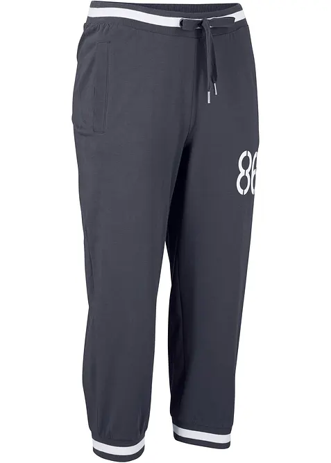 Jogginghose, 3/4-Länge aus Baumwollmix in blau von der Seite - bonprix