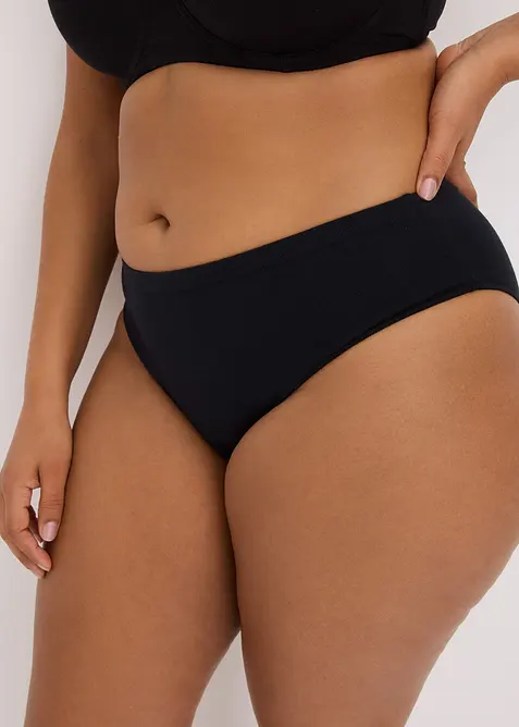 Maxislip mit Bio- Baumwolle (7er Pack) in schwarz von vorne - bonprix