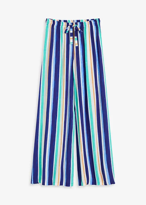 Weite Hose aus feiner Viskose in blau von vorne - bonprix