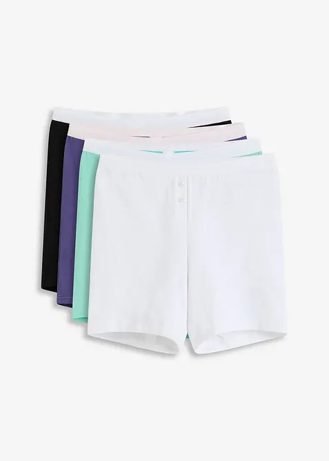 Mittellange Damen Boxer mit Bio-Baumwolle (4er Pack)  in blau von vorne - bonprix