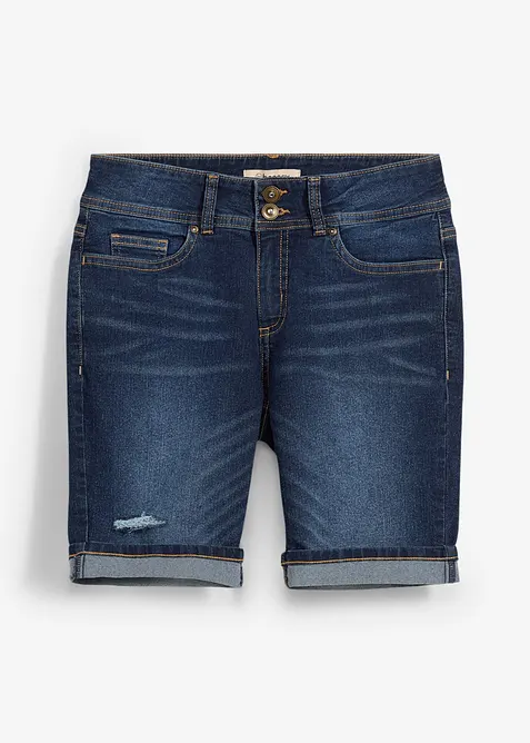 Jeans-Bermuda Mid Waist in blau von vorne - bonprix