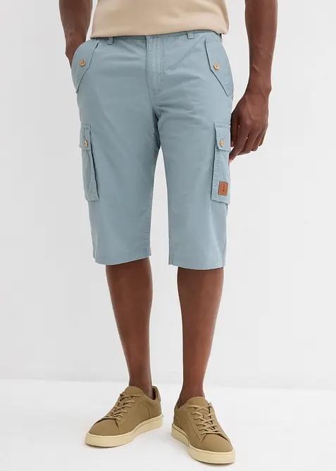 Cargo-Bermuda aus Baumwolle in Regular Fit in grau von vorne - bonprix
