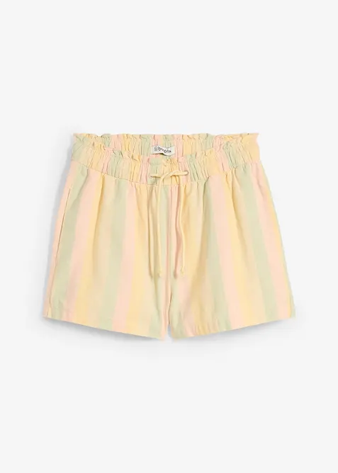 Shorts aus luftigem Leinen-Mix in beige von vorne - bonprix