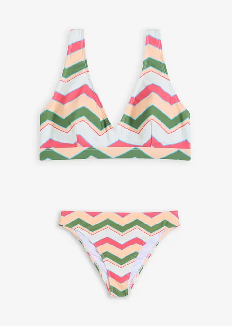 Bustier-Bikini (2-tlg.Set) in grün von vorne - bonprix