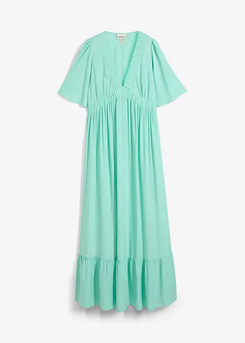 Maxikleid aus fließender Viskose in grün von vorne - bonprix