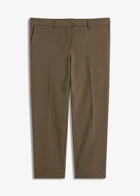7/8-Hose aus Baumwoll-Stretch in grün von vorne - bonprix