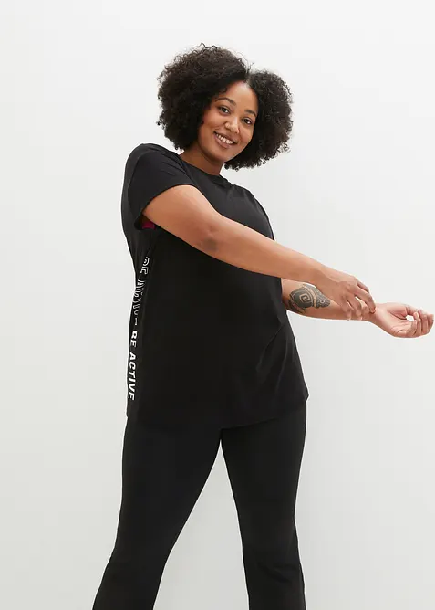 Sport T-Shirt in schwarz von vorne (im Anschnitt) - bonprix