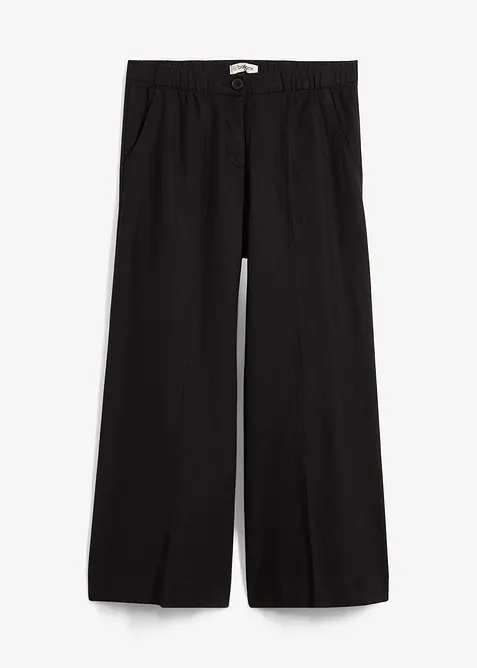 Culotte mit elastischem Bund aus Viskose-Mix in schwarz von vorne - bonprix