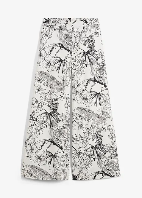 Marlenehose aus reiner Baumwolle in weiß von vorne - bonprix